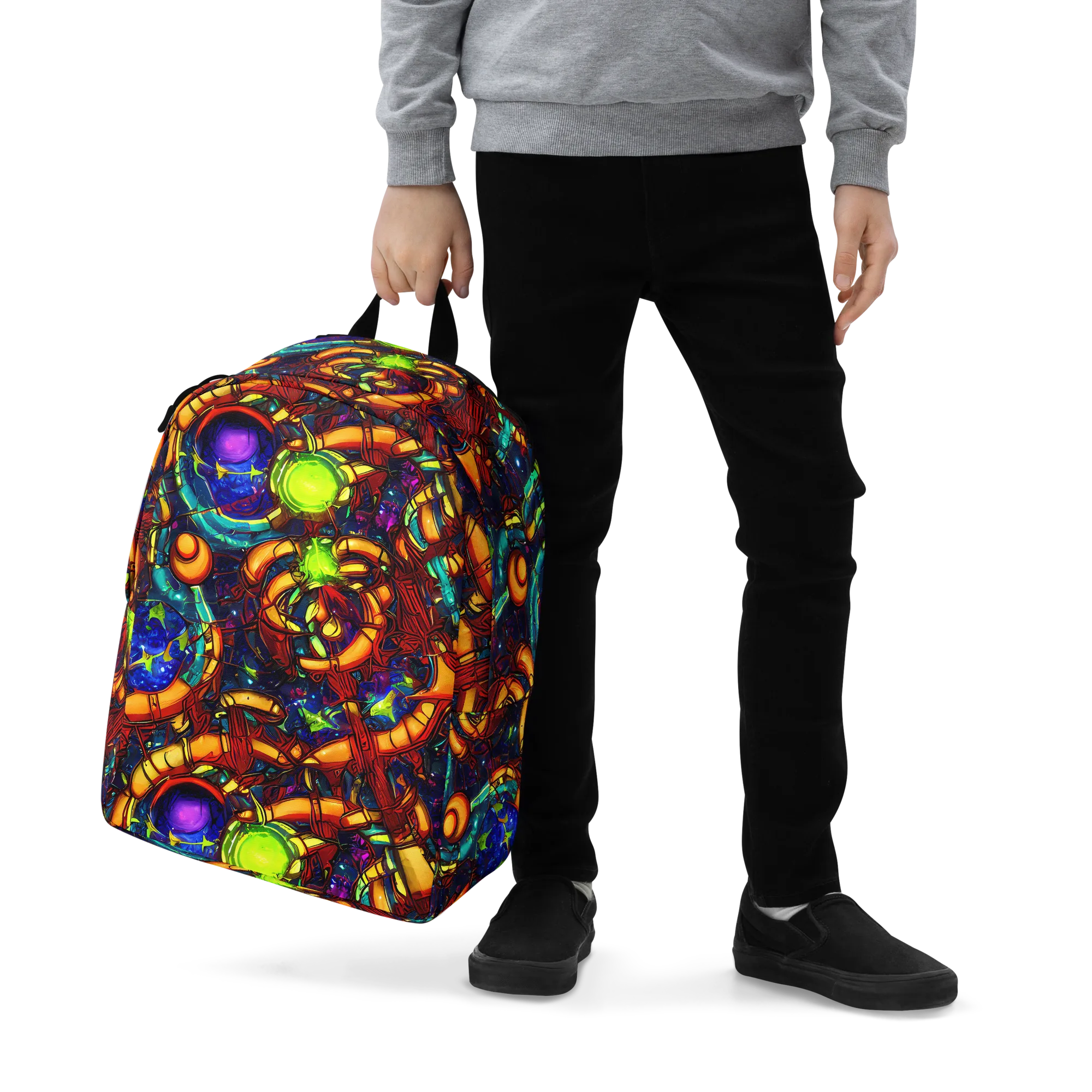 Radiant Machinery on Minimalist Backpack — Zoomed-in