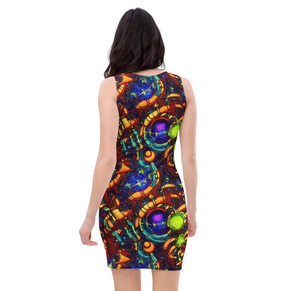 Radiant Machinery on Bodycon Dress — Back
