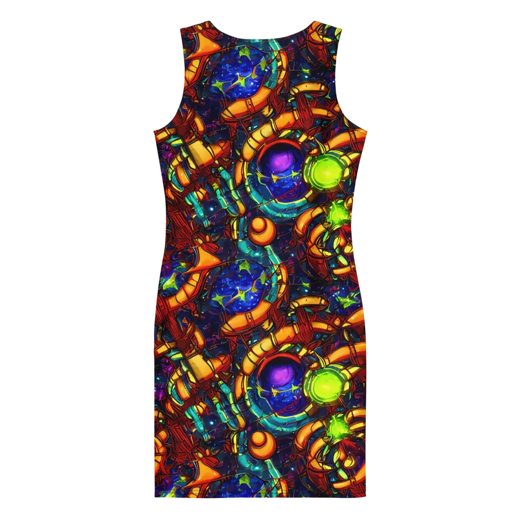 Radiant Machinery on Bodycon Dress — Back