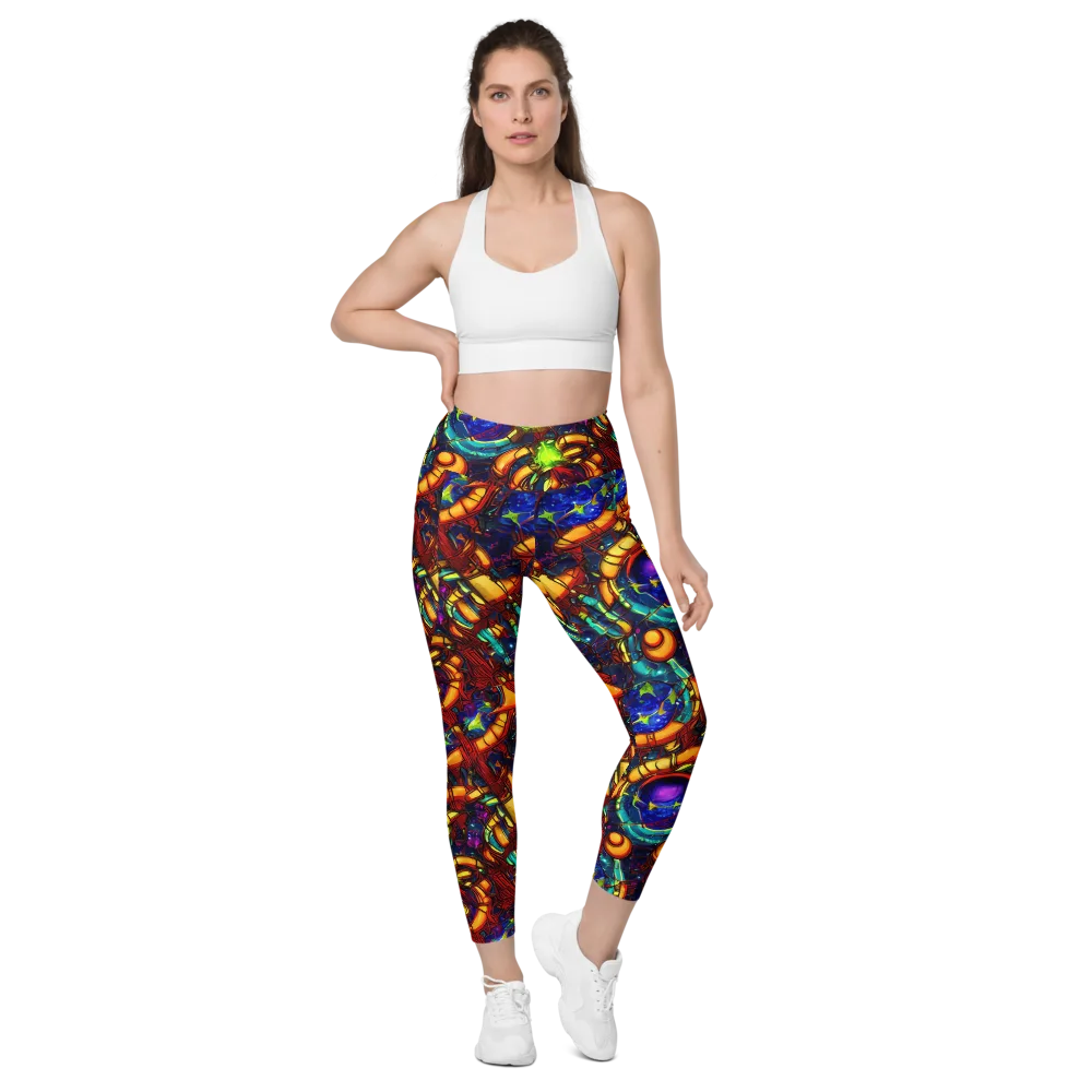 Radiant Machinery on Leggings with Pockets — Front