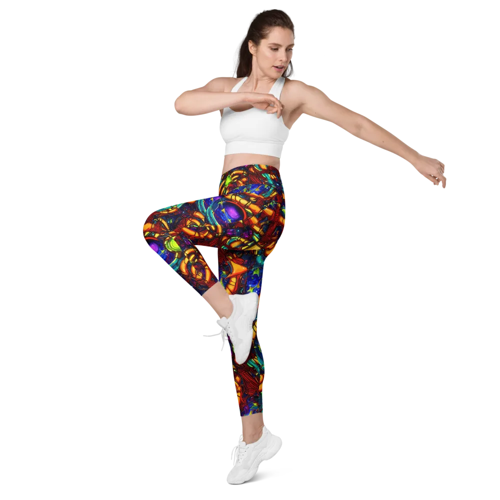 Radiant Machinery on Leggings with Pockets — Left Front