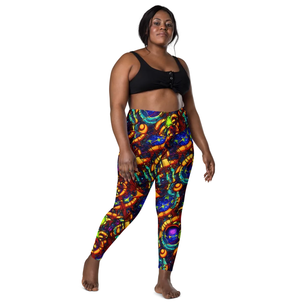 Radiant Machinery on Leggings with Pockets — Front