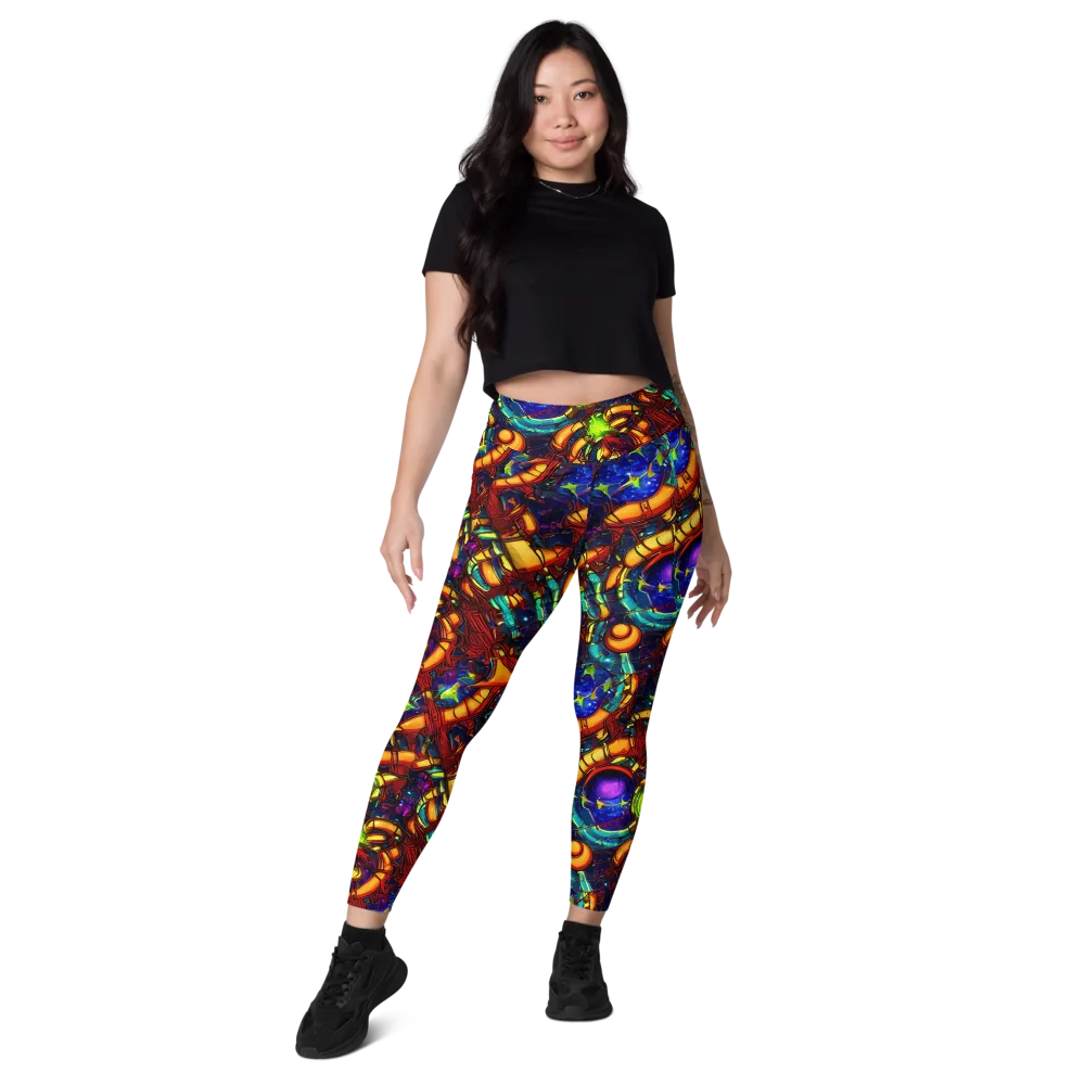 Radiant Machinery on Leggings with Pockets — Front
