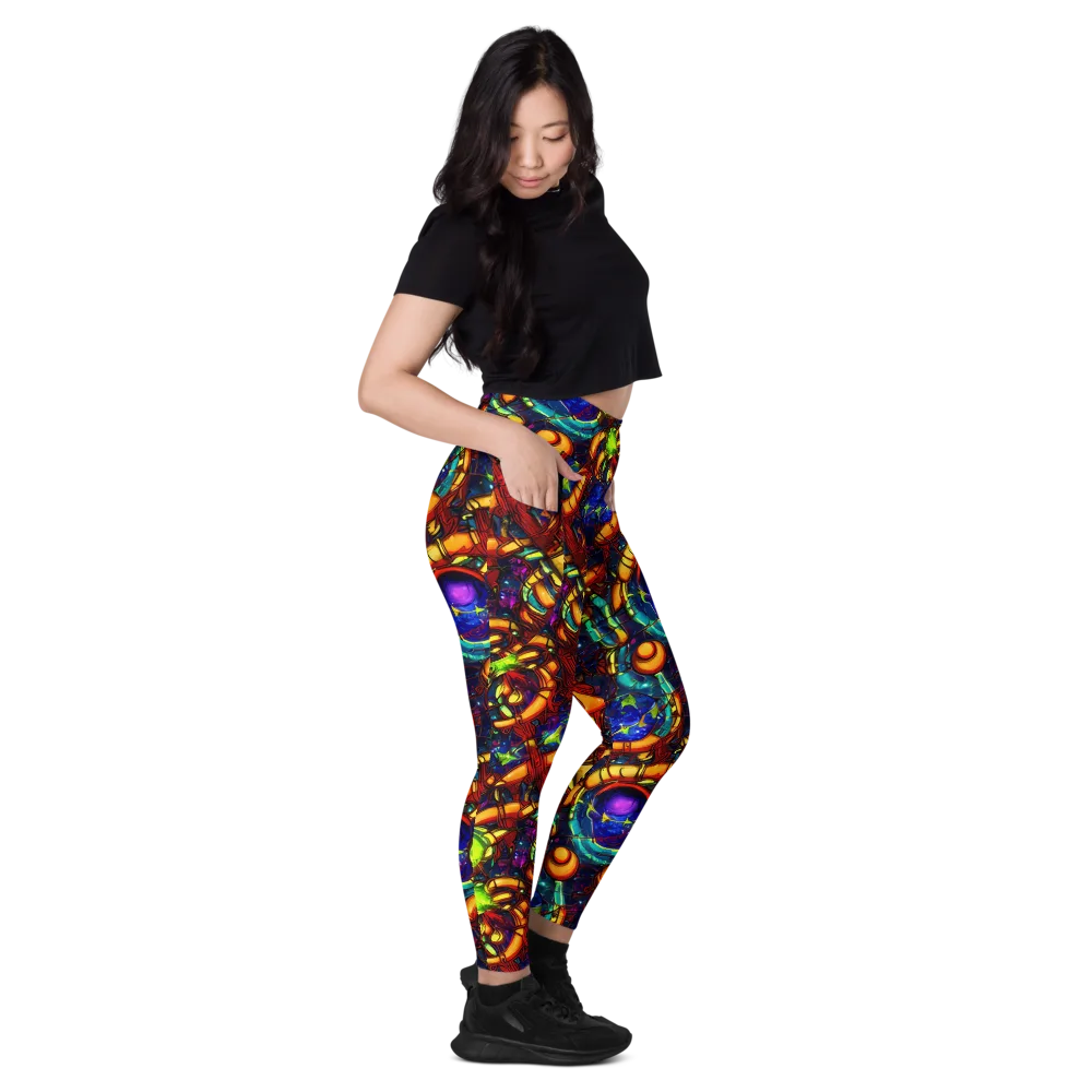 Radiant Machinery on Leggings with Pockets — Right