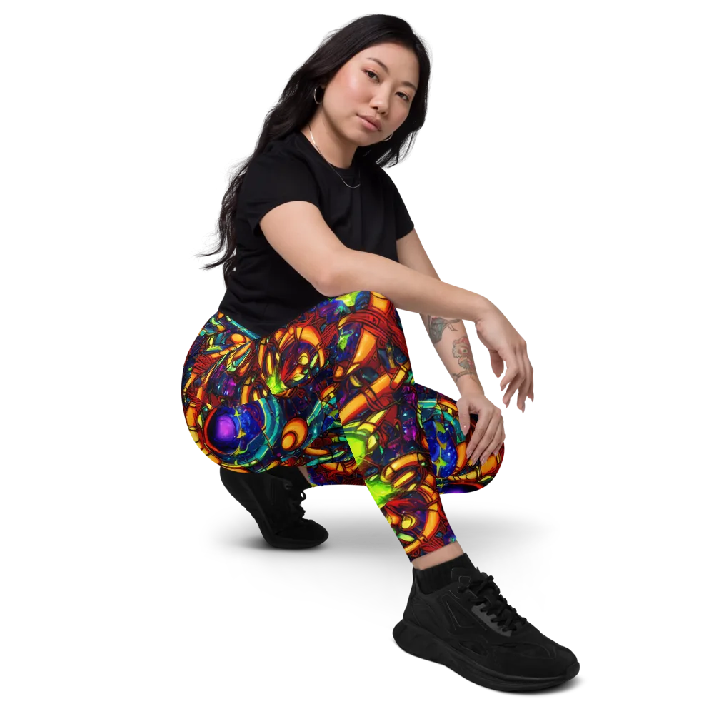Radiant Machinery on Leggings with Pockets — Right Front