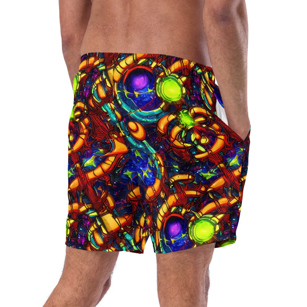 Radiant Machinery on Swim Trunks — Right Back