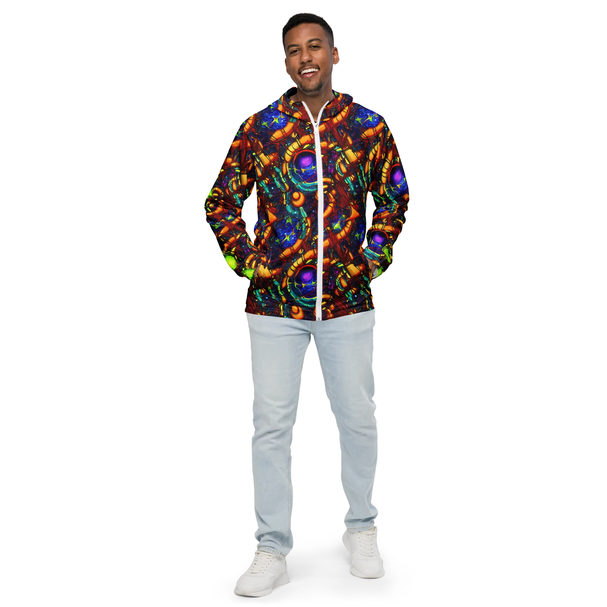 Radiant Machinery on Men's Windbreaker — Front