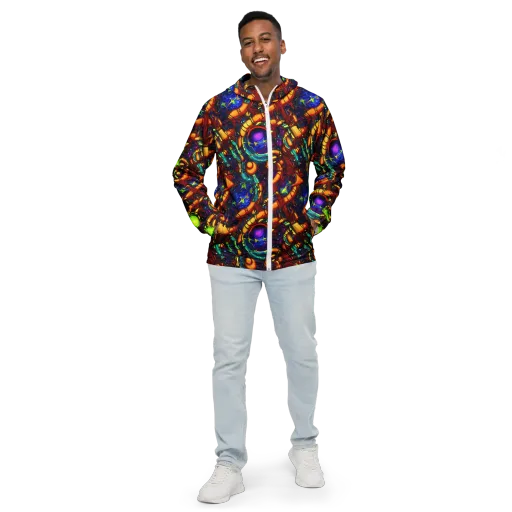 Radiant Machinery on a Men's Windbreaker