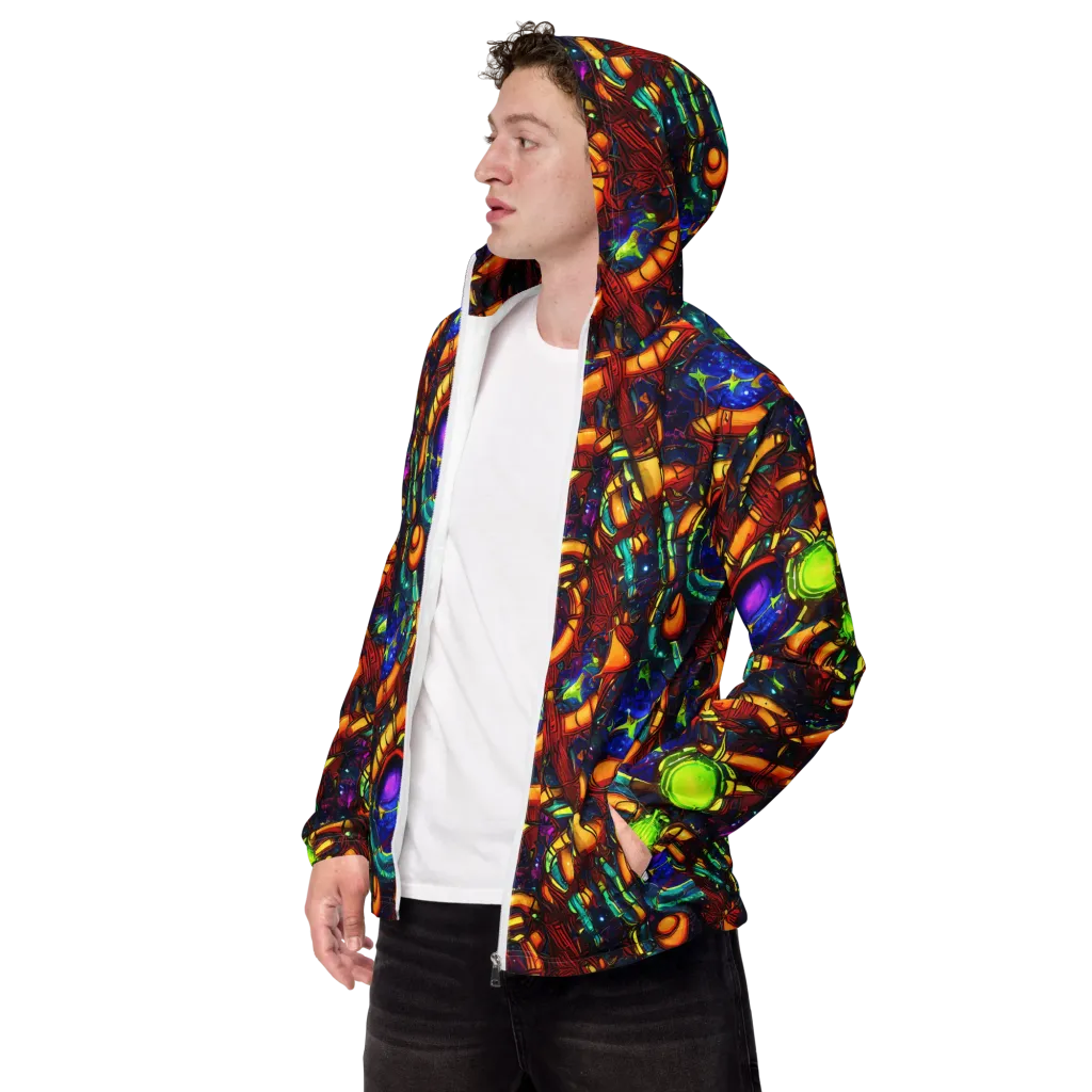 Radiant Machinery on Men's Windbreaker — Left Front
