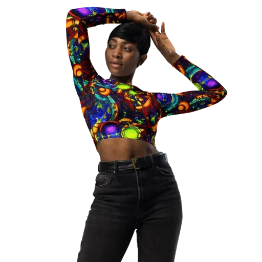 Radiant Machinery on a Long Sleeve Crop Top
