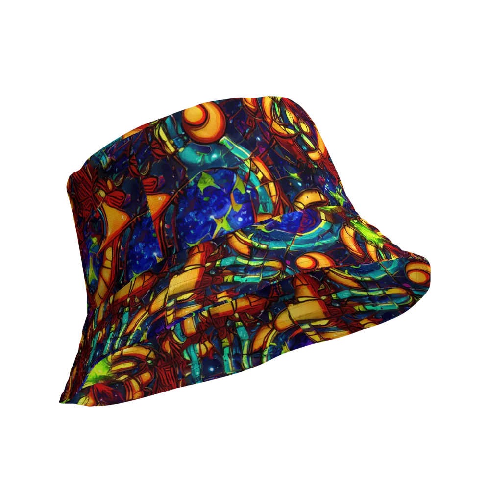 Radiant Machinery on Reversible Bucket Hat — Product details Outside