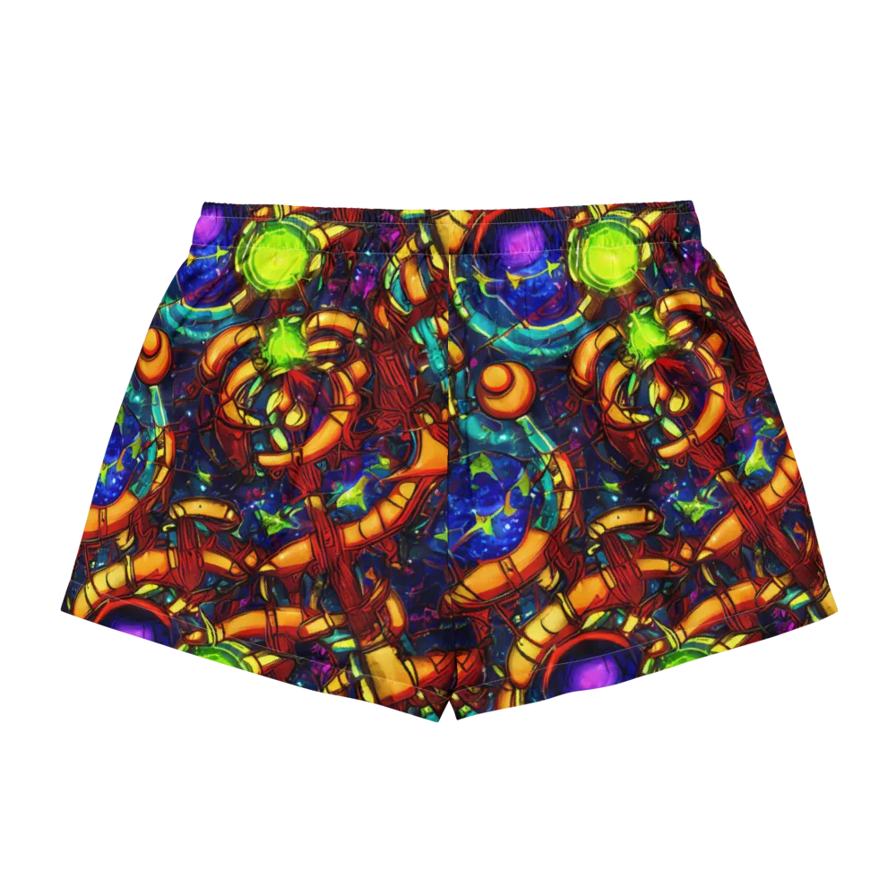 Radiant Machinery on Women's Pajama Shorts — Back