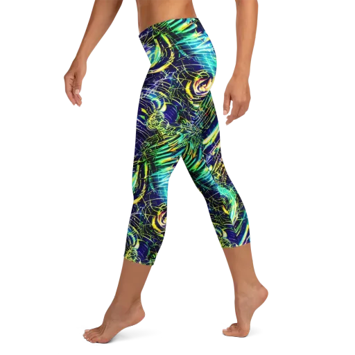 Futurist Fire on a Capri Leggings