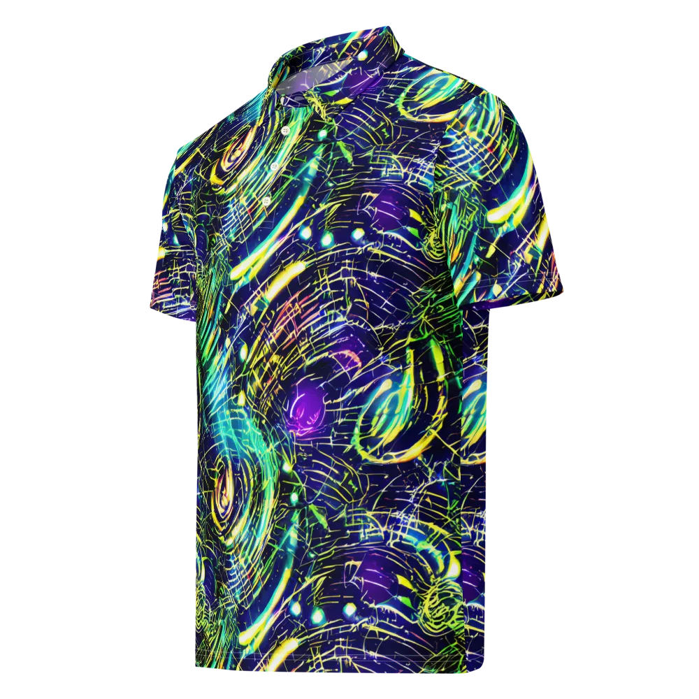 Futurist Fire on Men's Slim Fit Polo Shirt — Left Front