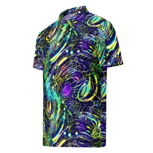 Futurist Fire on a Men's Slim Fit Polo Shirt