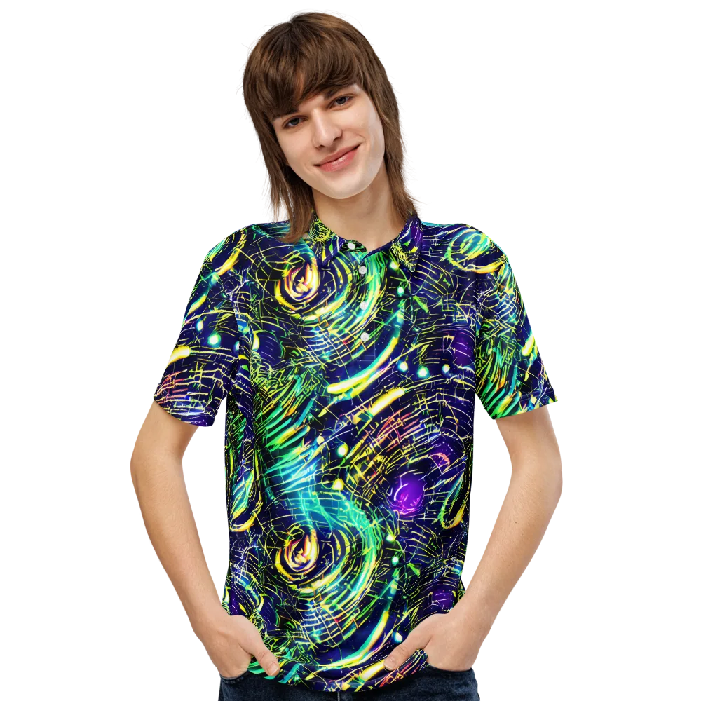 Futurist Fire on Men's Slim Fit Polo Shirt — Front