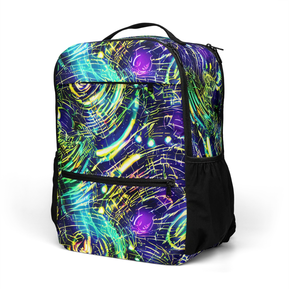 Futurist Fire on Utility Backpack — Left Front