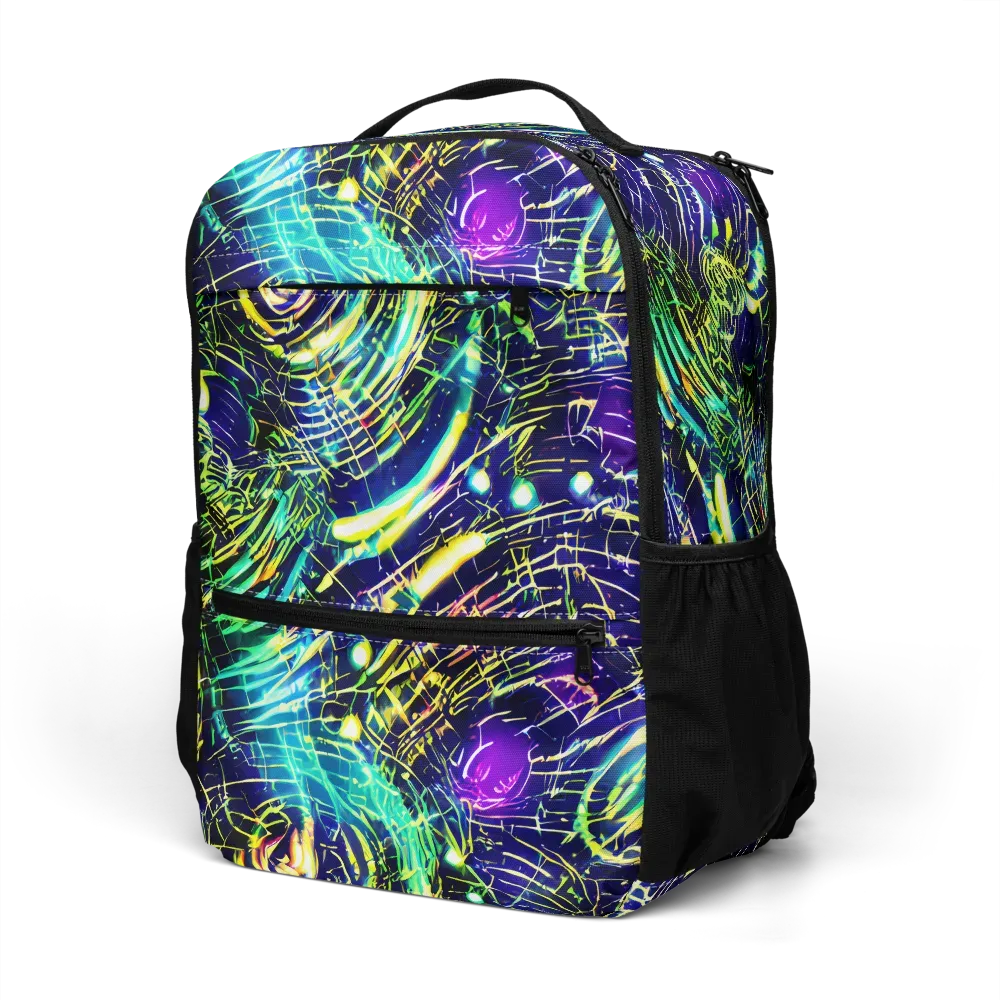 Futurist Fire on Utility Backpack — Left Front
