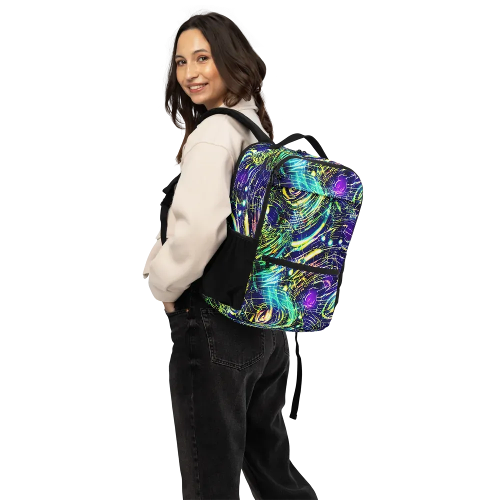 Futurist Fire on Utility Backpack — Back