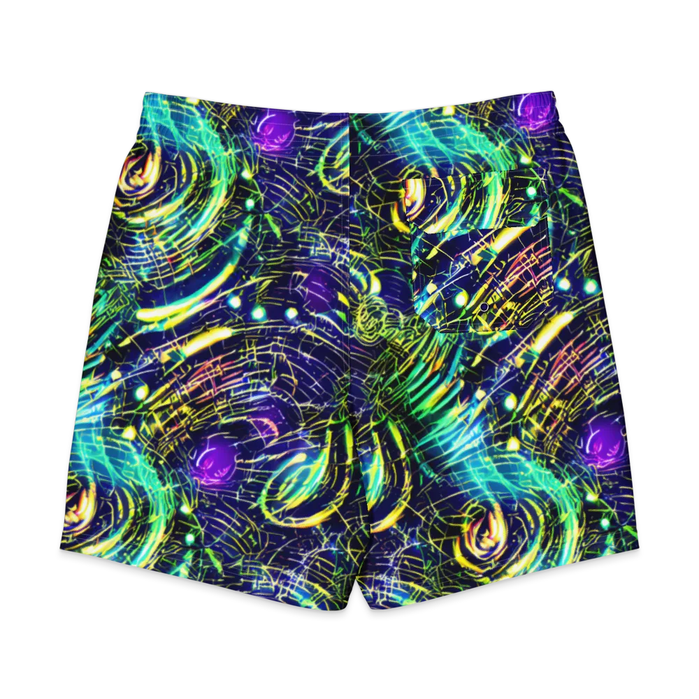 Futurist Fire on Men's Board Shorts — Back