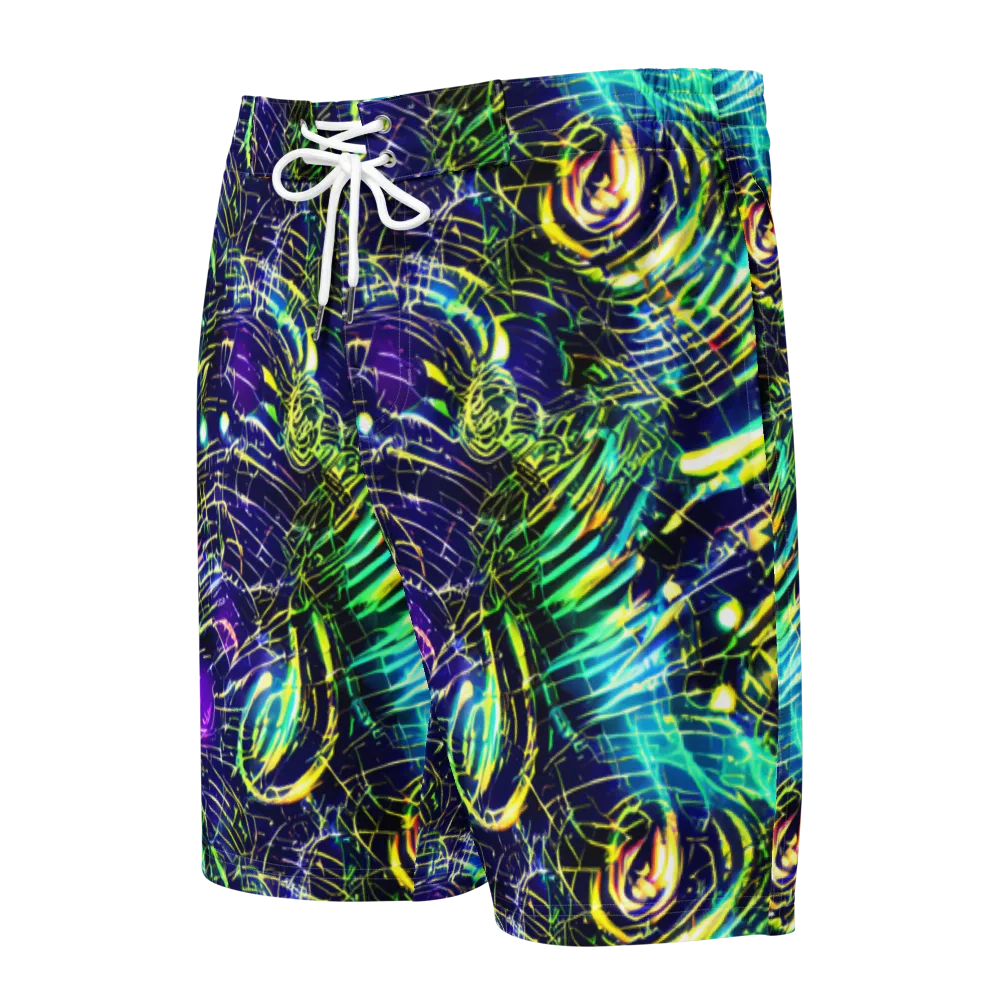 Futurist Fire on Men's Board Shorts — Front