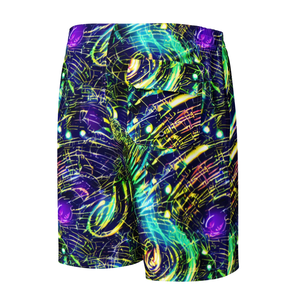 Futurist Fire on Men's Board Shorts — Back