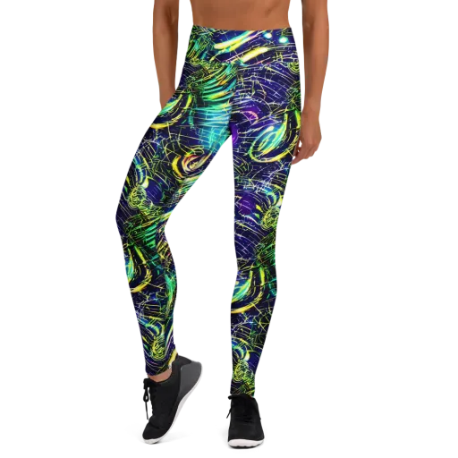 Futurist Fire on a Yoga Leggings