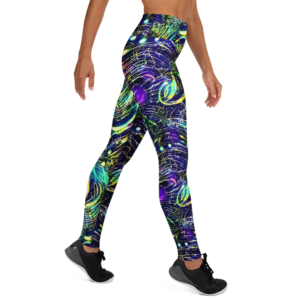 Futurist Fire on Yoga Leggings — Right