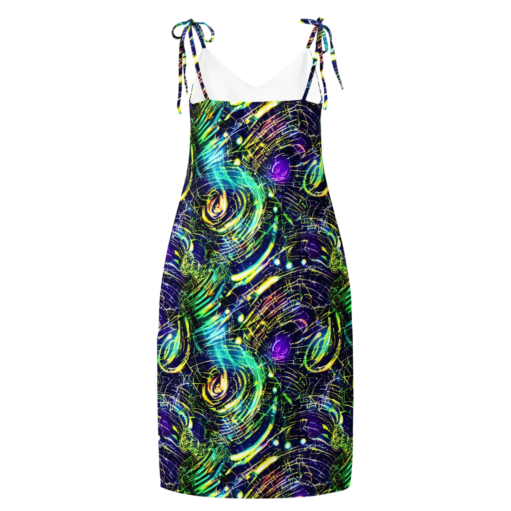 Futurist Fire on Slip Dress — Back