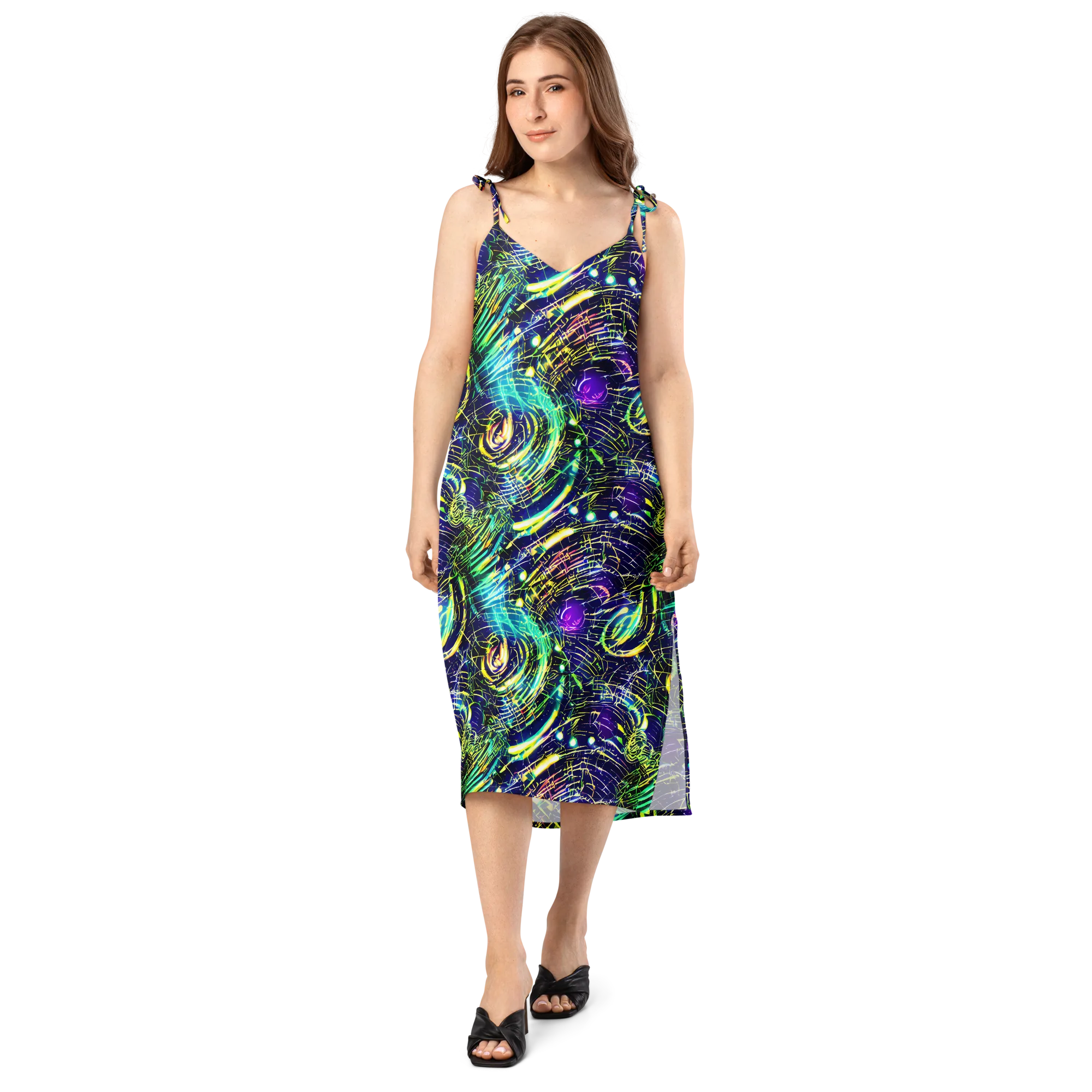 Futurist Fire on Slip Dress — Front