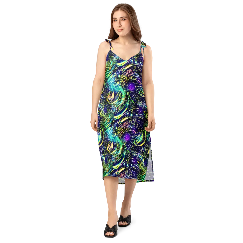 Futurist Fire on Slip Dress — Front