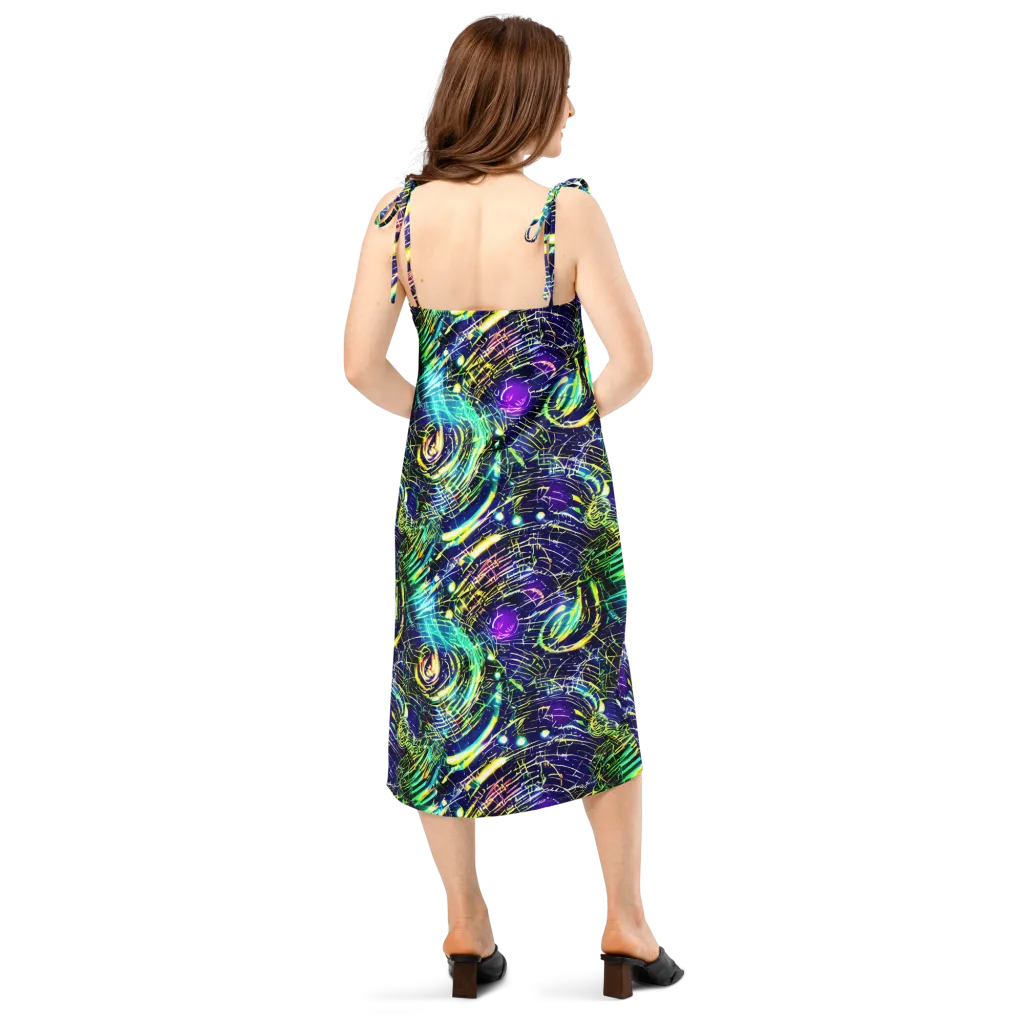 Futurist Fire on Slip Dress — Back