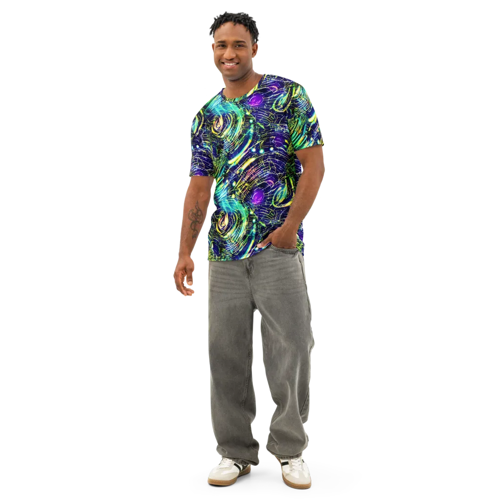 Futurist Fire on Men's Cotton Crew Neck T-Shirt — Front
