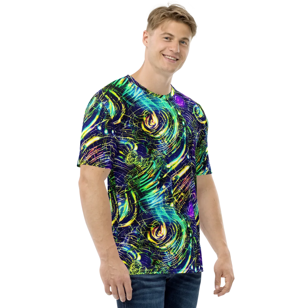Futurist Fire on Men's Crew Neck T-Shirt — Right