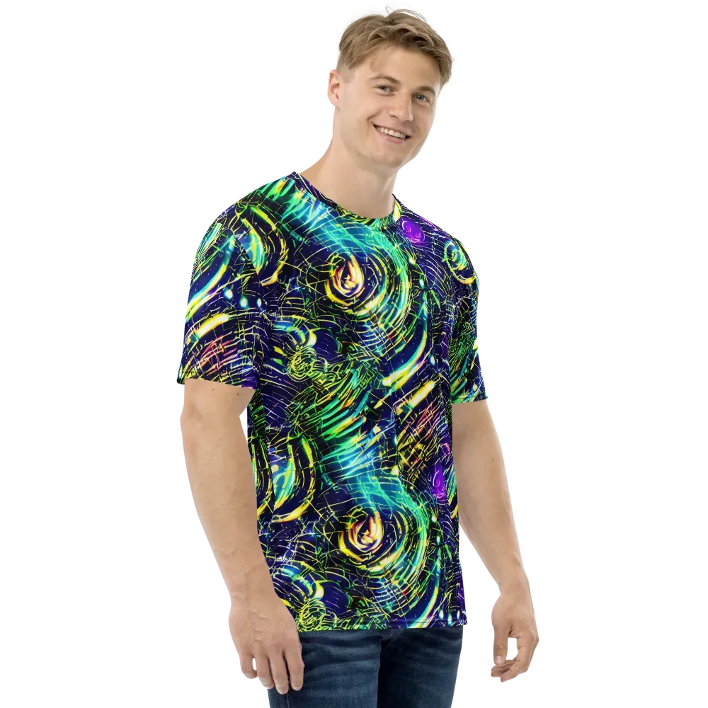 Futurist Fire on Men's Crew Neck T-Shirt — Right
