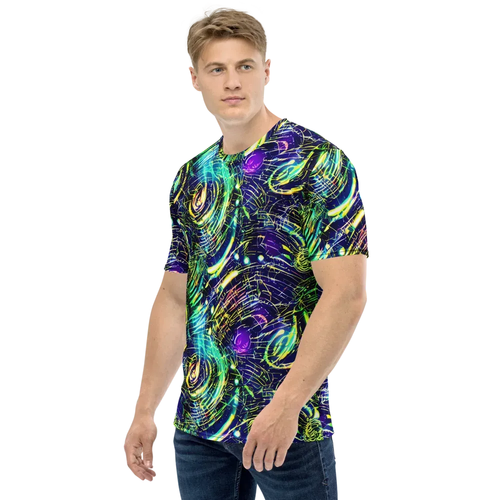 Futurist Fire on Men's Crew Neck T-Shirt — Left