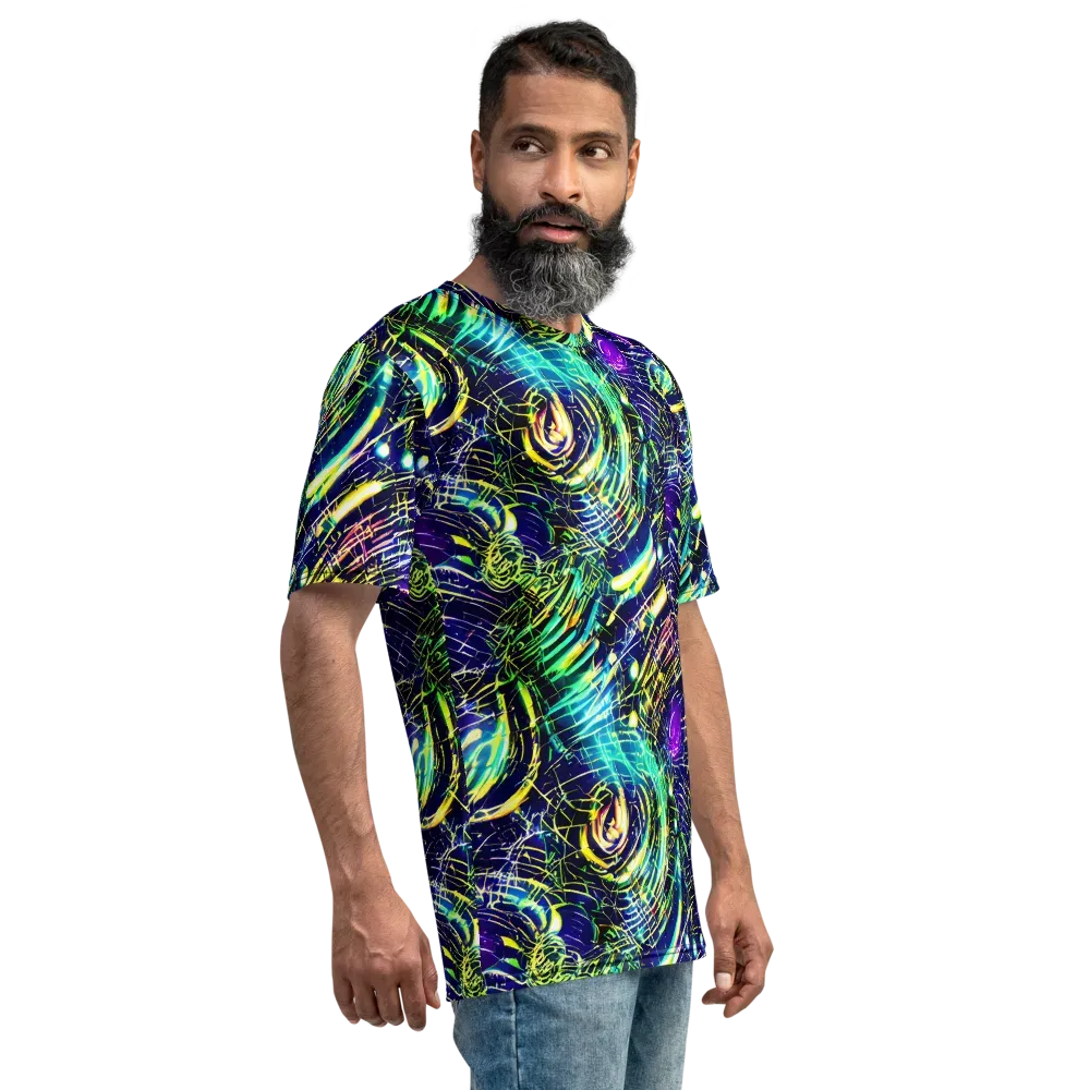 Futurist Fire on Men's Crew Neck T-Shirt — Right