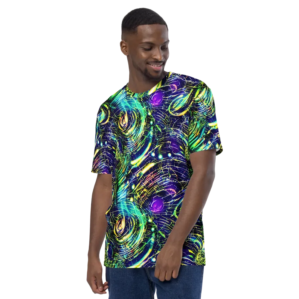 Futurist Fire on Men's Crew Neck T-Shirt — Left