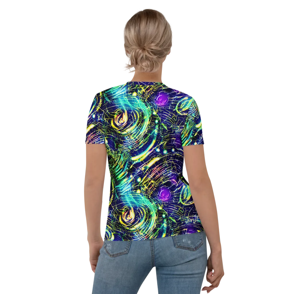 Futurist Fire on Women's Crew Neck T-Shirt — Back