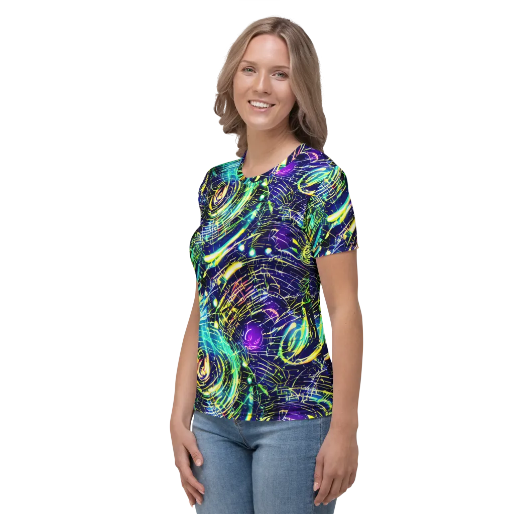 Futurist Fire on Women's Crew Neck T-Shirt — Left