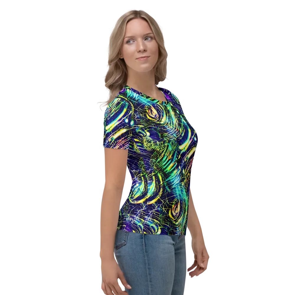 Futurist Fire on Women's Crew Neck T-Shirt — Right