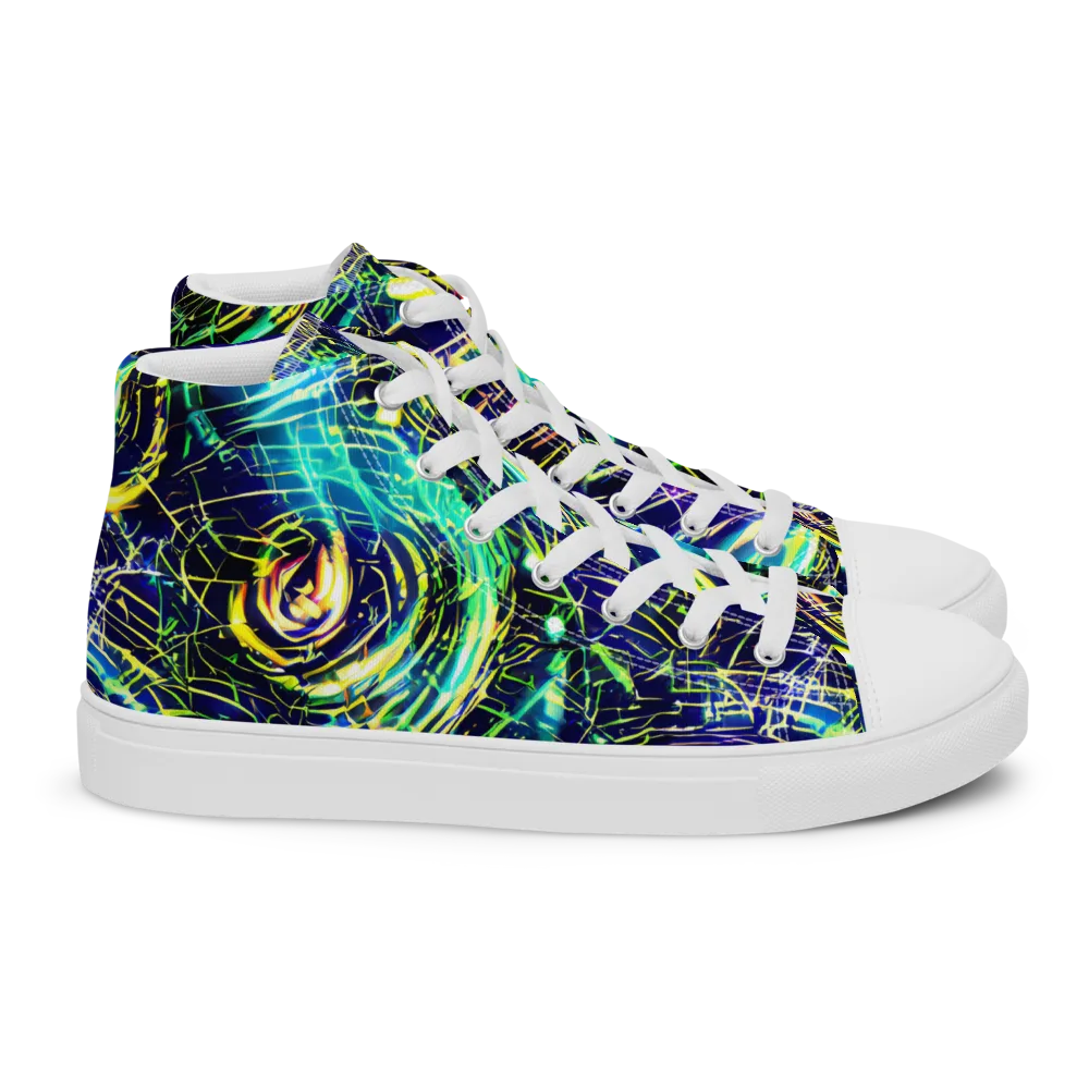 Futurist Fire on Women's High Top Canvas Shoes — Right
