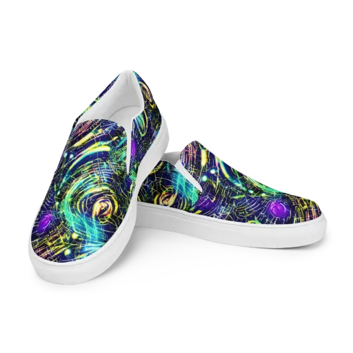 Futurist Fire on a Men's Slip-On Canvas Shoes