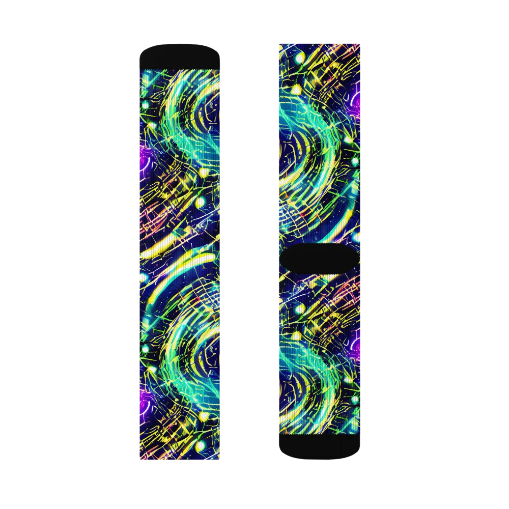 Futurist Fire on Socks — Left Sock