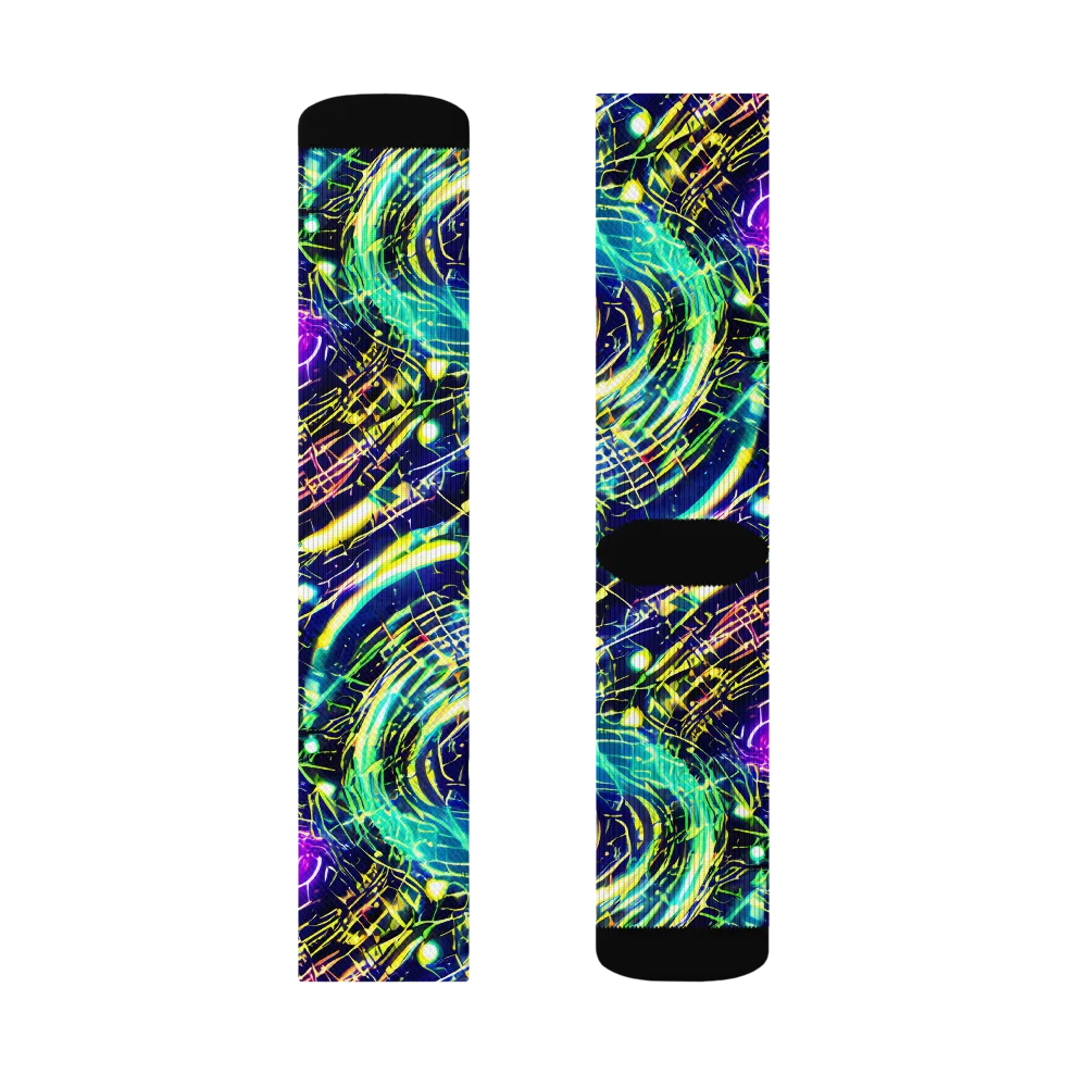 Futurist Fire on Socks — Right Sock