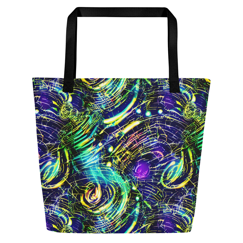 Futurist Fire on Large Tote Bag W/ Pocket — Front
