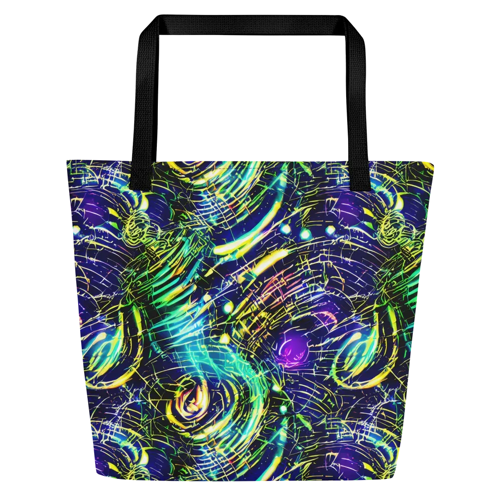 Futurist Fire on Large Tote Bag W/ Pocket — Front