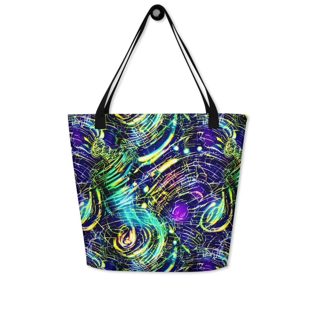 Futurist Fire on Large Tote Bag W/ Pocket — Front