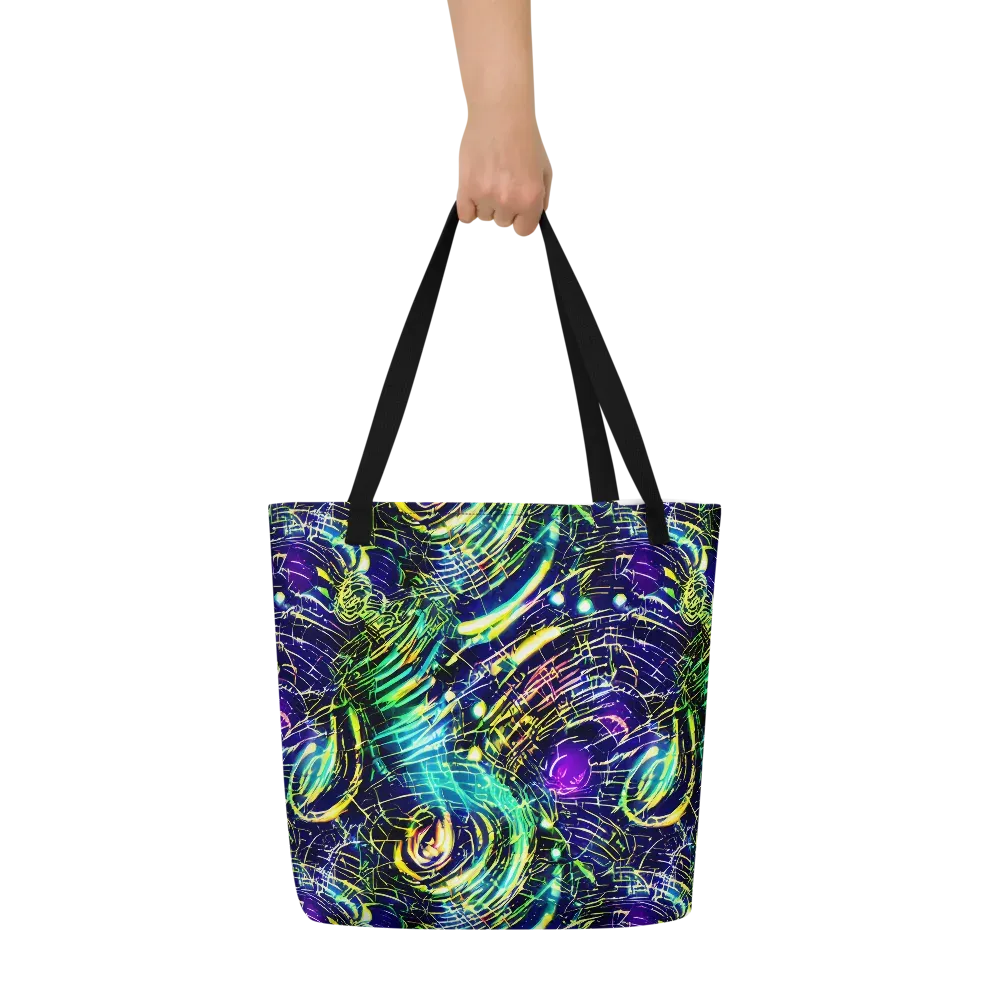 Futurist Fire on Large Tote Bag W/ Pocket — Front