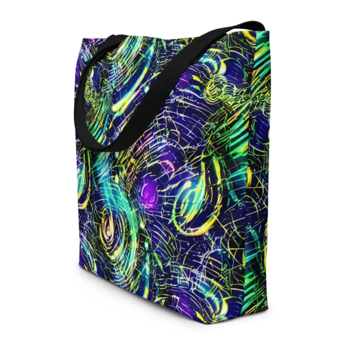 Futurist Fire on a Large Tote Bag W/ Pocket